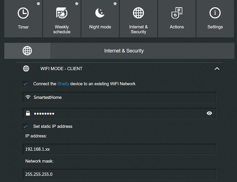 Fixed IP address