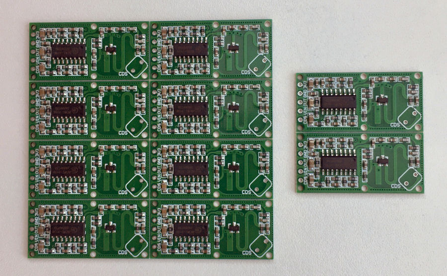 RCWL-0516 microwave sensors joined